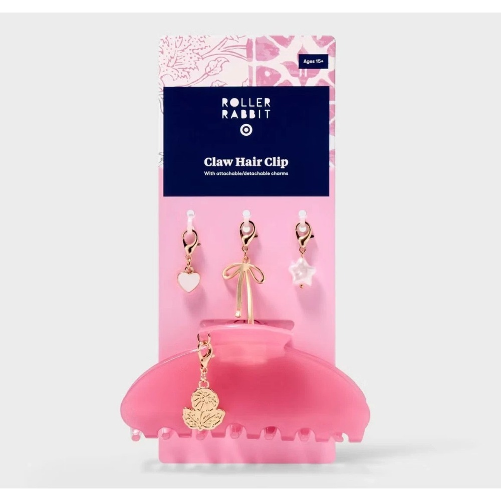 Roller Rabbit x Target Charm Claw Hair Clip Light Pink 5 pieces Teen, Women NEW